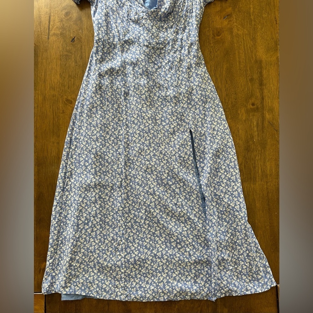 Bardot Light Blue Floral Midi Dress Size S - Picture 8 of 11